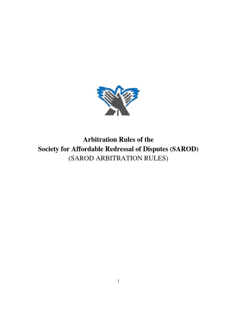 SAROD Rules Download Free PDF Arbitral Tribunal Arbitration