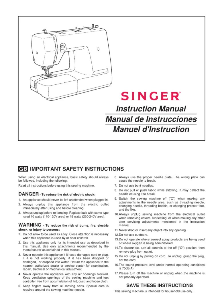 Singer Esteem 1732 PDF Sewing Machine Sewing