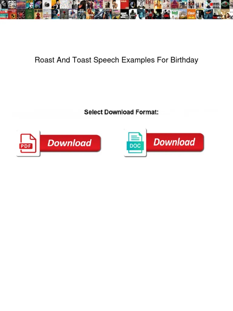 roastandtoastspeechexamplesforbirthday PDF