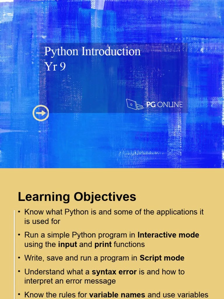 Python L1 Introducing Python PDF Reserved Word Python