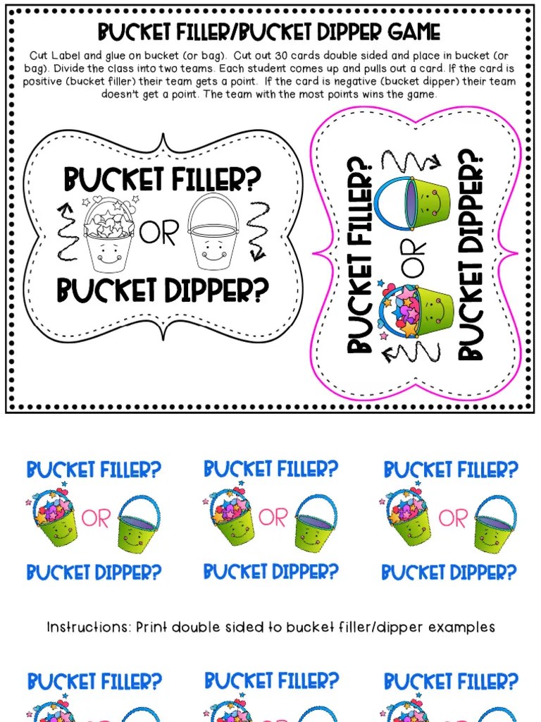 Bucket Filler? Bucket Dipper? OR PDF
