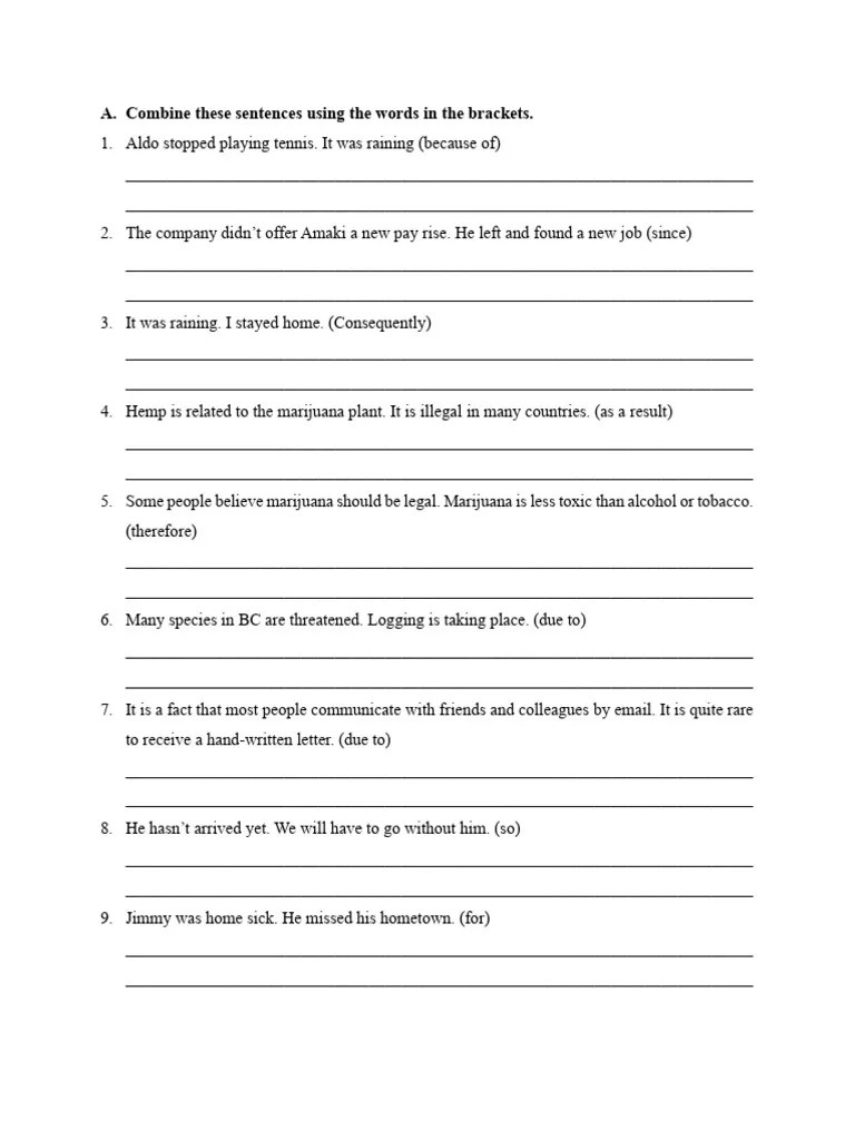 Angelica Casual Connectors Exercise PDF Cannabis (Drug) Hemp