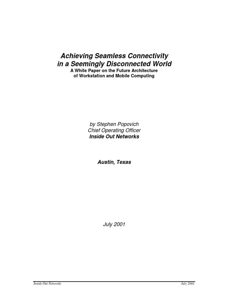 USB Achieving Seamless Connectivity in A Seemingly Disconnected World