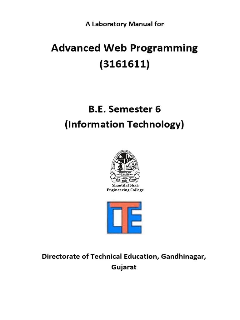 Advanced  Programming Lab Manual PDF Ajax (Programming