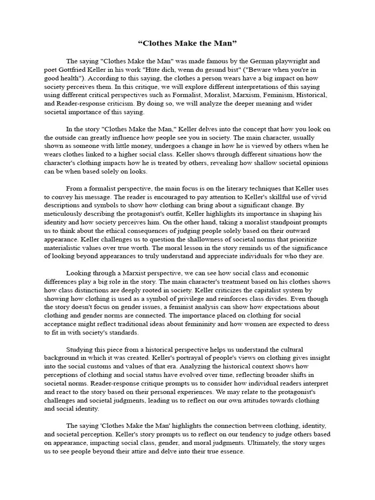 Elec_Critique__Clothes Make the Man_ PDF Gender Gender Studies