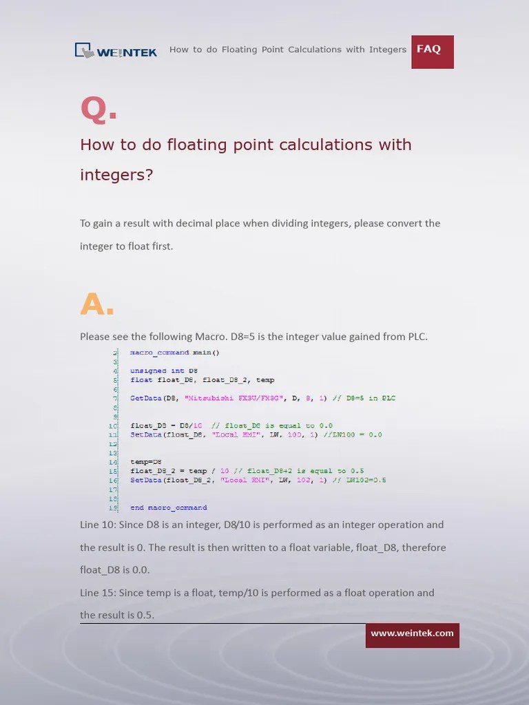 Floating Point Calculation PDF
