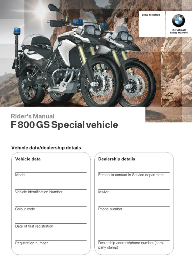 BMW F800GS Special Vehicle Riders Manual PDF Anti Lock Braking