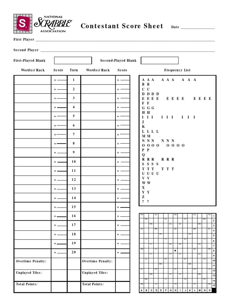 Score Sheet | PDF