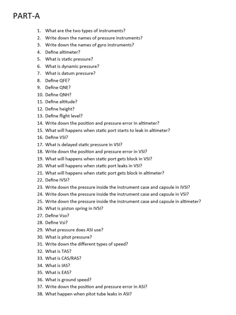 AIRCRAFT INSTRUMENTS question bank .. PDF Measuring Instrument