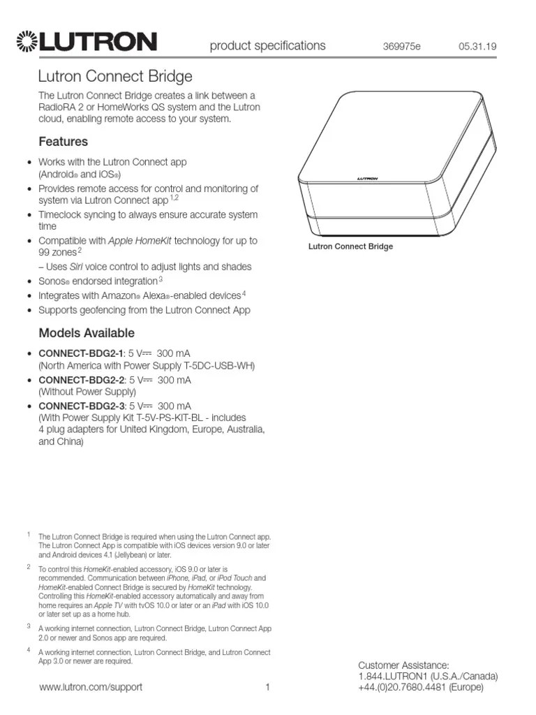 Lutron Connect BDG2-3 | PDF | Ios | Computing