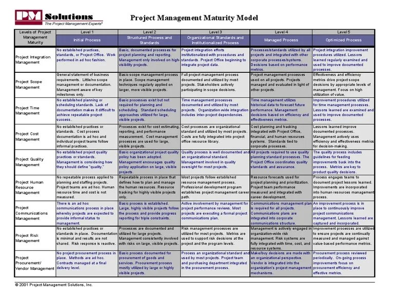 Project Management Maturity Model | Project Management | Procurement