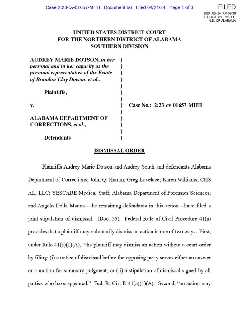 Dotson Corrections Complaint PDF Lawsuit Federal Rules Of Civil