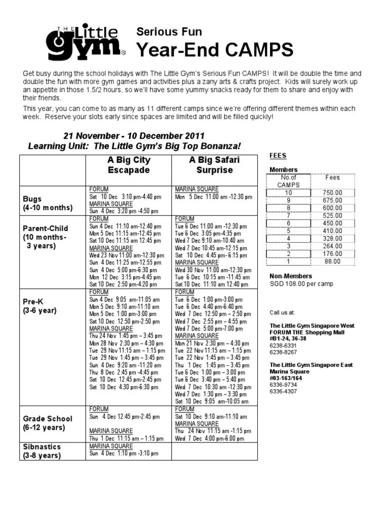 The Little Gym Singapore December 2011 Holiday Program! Franchising