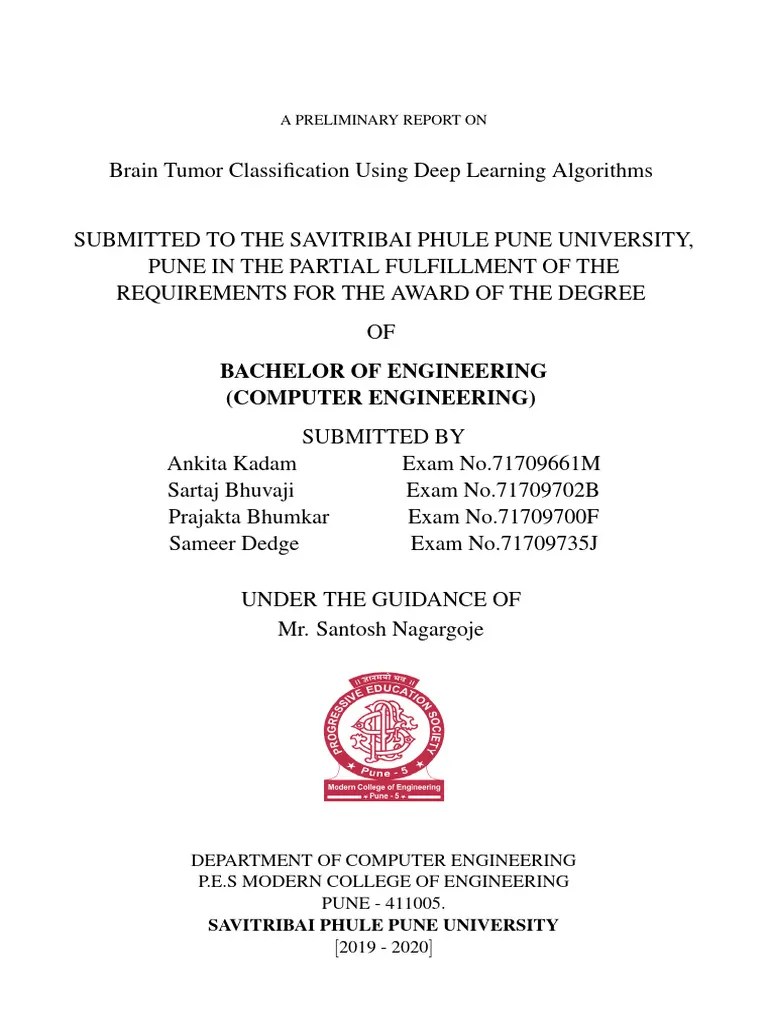 BrainTumorClassificationFirstReport PDF Deep Learning Machine