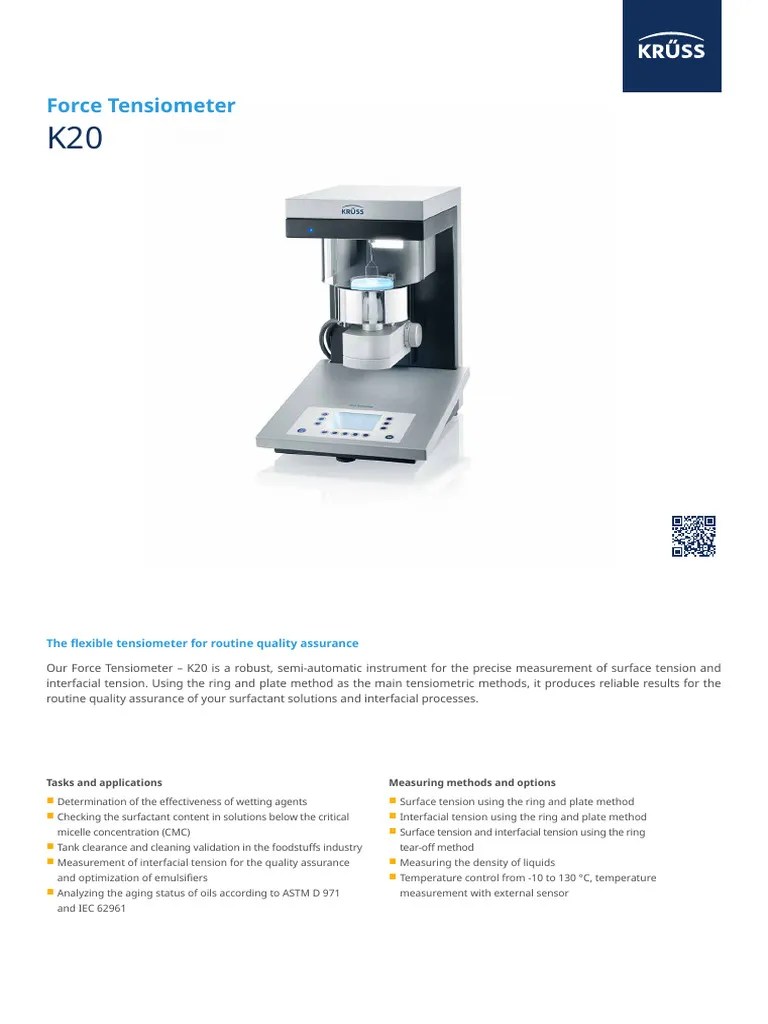 Kruss Bro k20 En PDF Surface Tension Surfactant