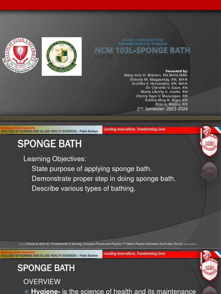 NCM103L Skills Lab Sponge Bath PDF Fever Hyperthermia