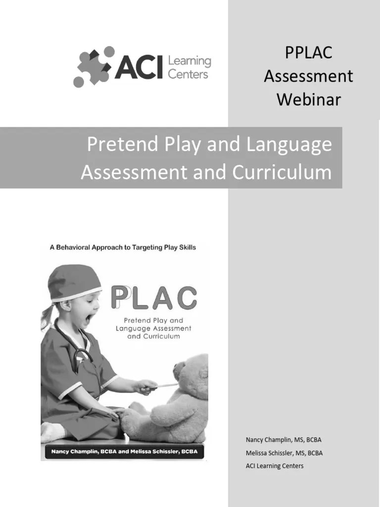 Pretend Play and Language Assessment and Curriculum PDF Toys