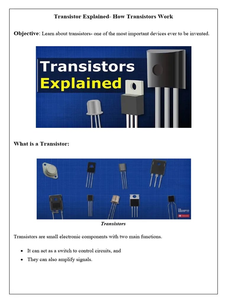 Transistor Explained How Transistors Work PDF PN Junction