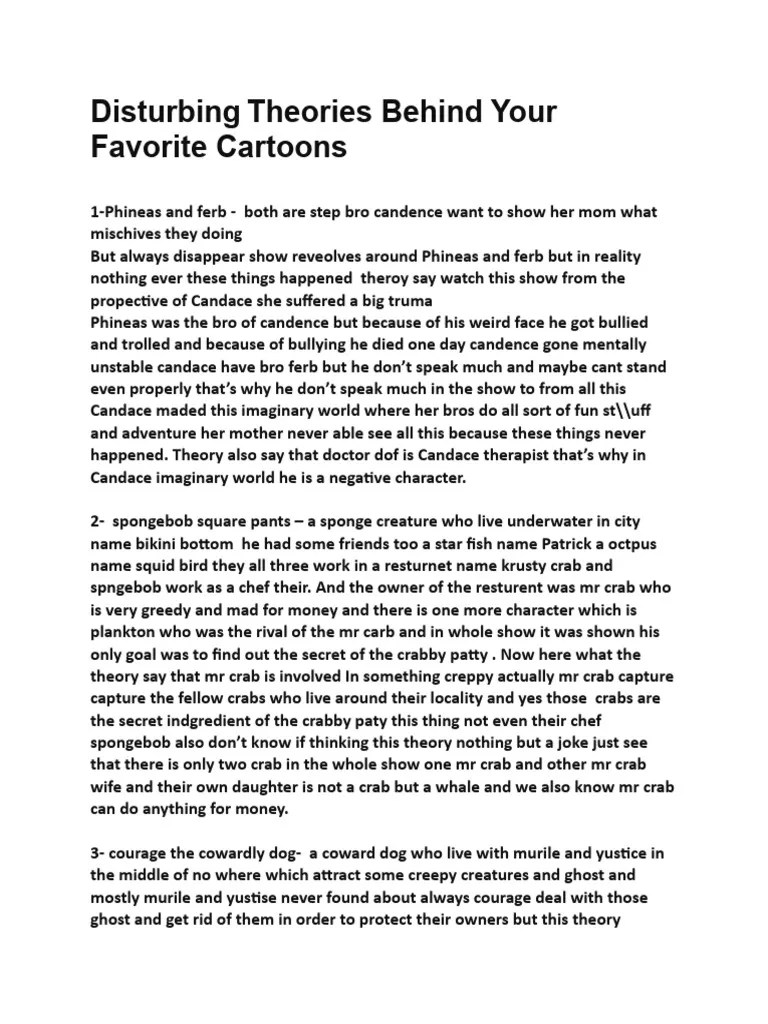 Disturbing Theories Behind Your Favorite Cartoons PDF Mystery