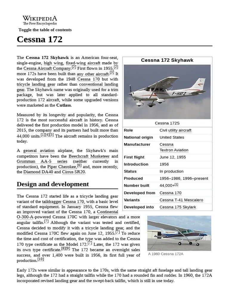 Cessna 172 | PDF | Aircraft | Aviation