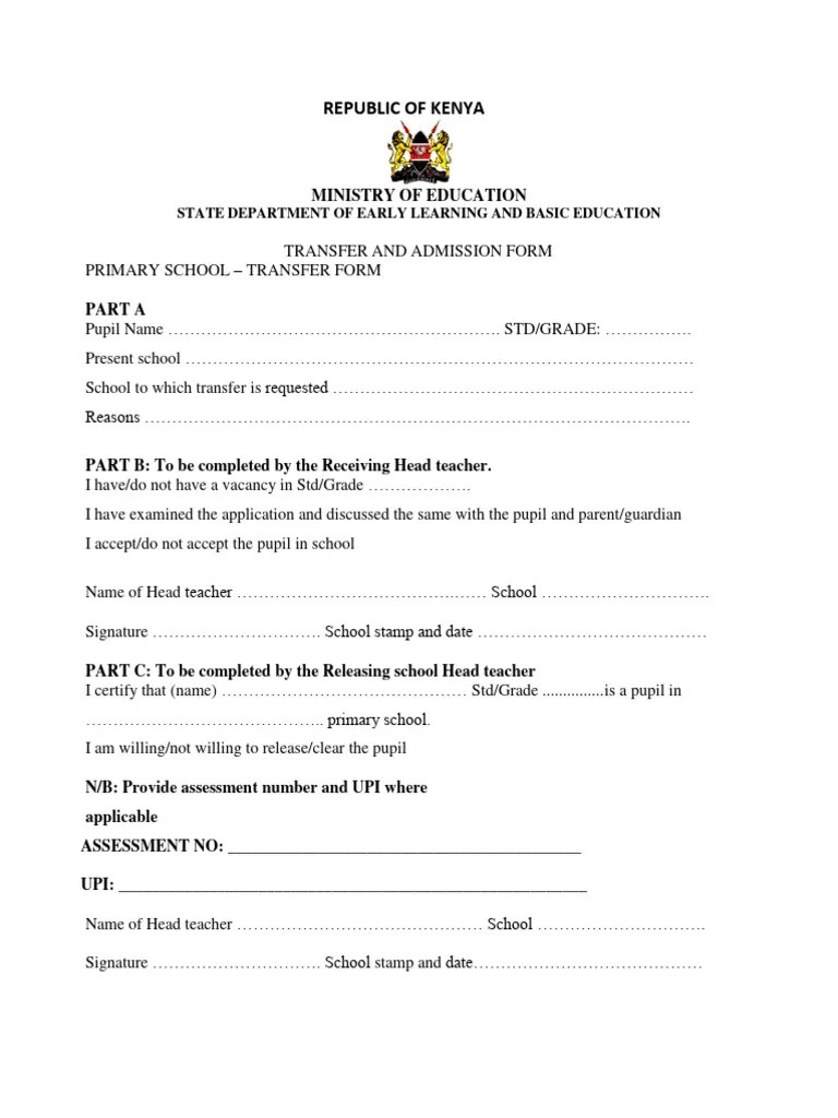5735 Nemis Transfer Form For Primary Schools PDF
