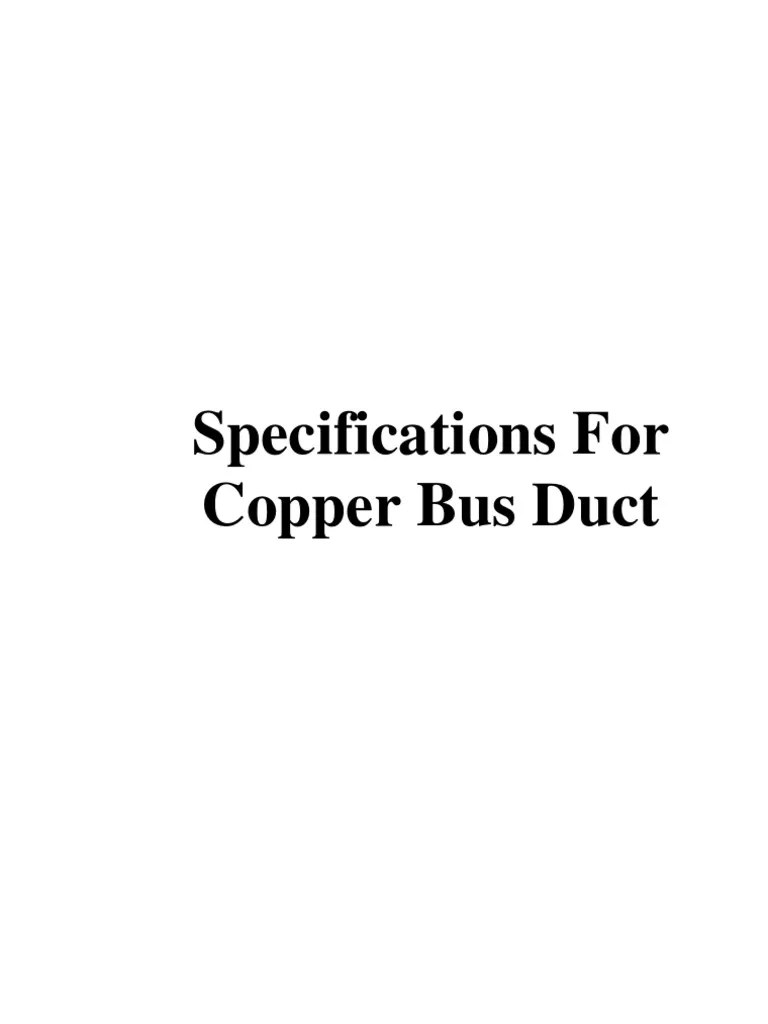 Copper Bus Duct Spec PDF Transformer Electrical Wiring