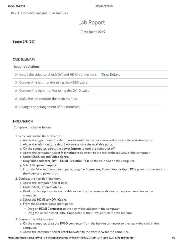 TestOut LabSim 10.2.3 PDF Computer Science Office Equipment