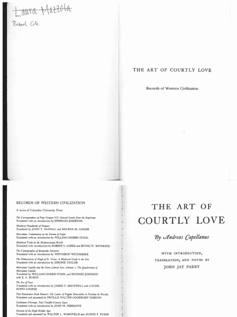 Andreas Capellanus, De Amore PDF Chrétien De Troyes