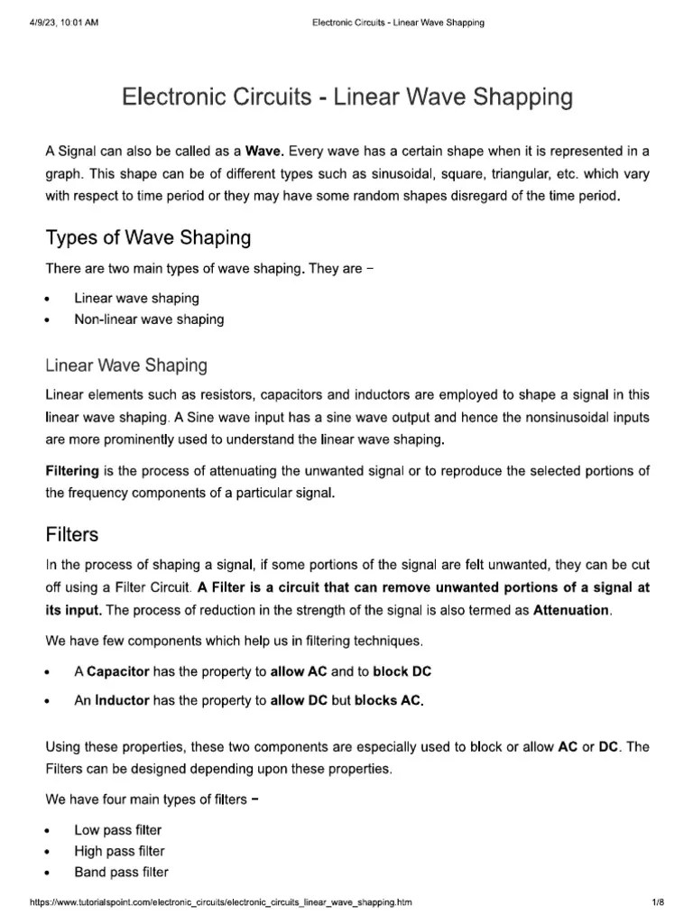 Linear Wave SHaping PDF