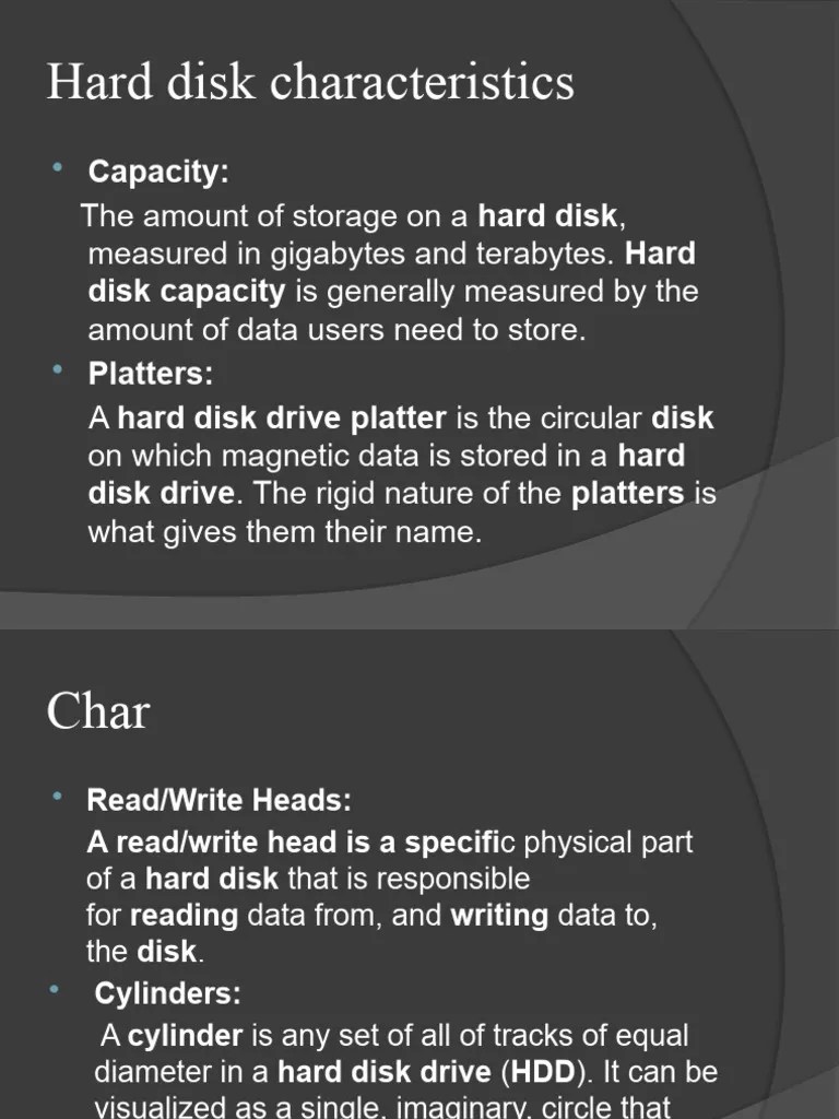 Hard Disk Characteristics PDF