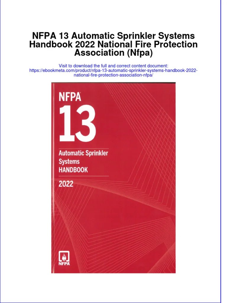 Nfpa 13 Automatic Sprinkler Systems Handbook 2022 National Fire