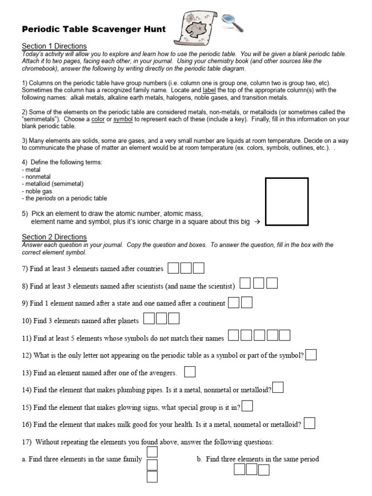 periodic_table_scavenger_hunt_and_meet_the_elements_song_sheet+(dragged) PDF Periodic Table