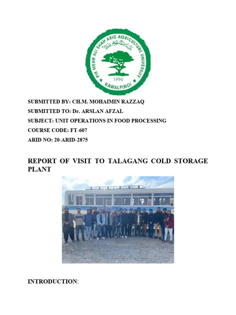 cold storage report PDF Refrigeration Coolant