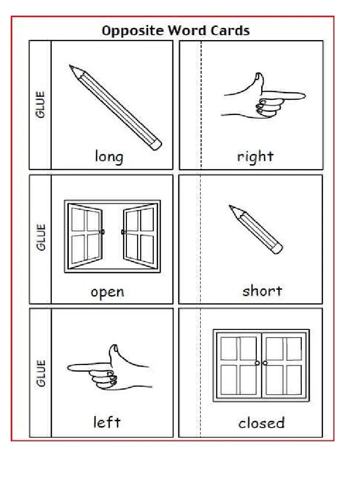 Opposite Word Cards PDF