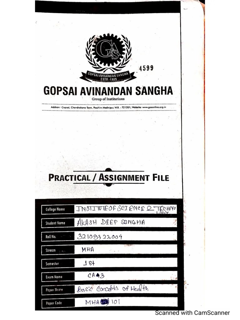 Basic Concepts of Health. Mha-101 | PDF