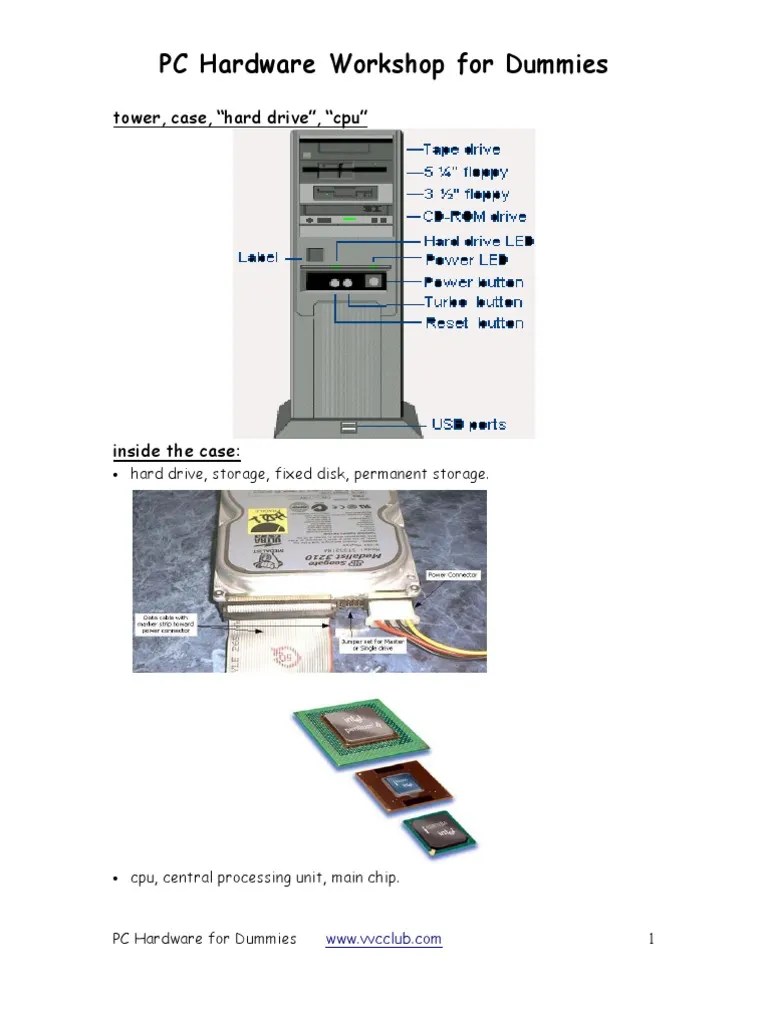 PC Hardware For Dummies PDF Computer Engineering Electronic