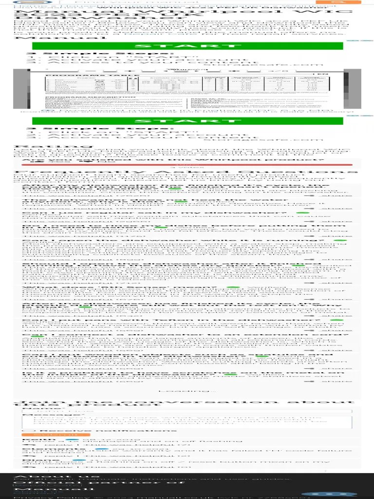 Manual Whirlpool WIC 3C23 PEF UK Dishwasher | PDF | Dishwasher