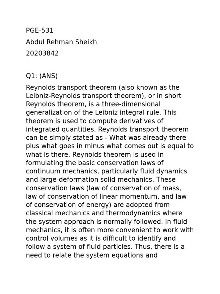 Advanced Fluid Flow Answers PDF Fluid Dynamics Reynolds Number