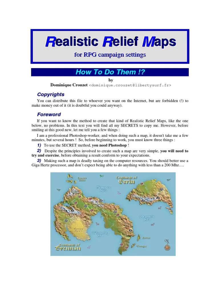 Realistic Relief Maps In Photoshop Pdf Texture Mapping Color