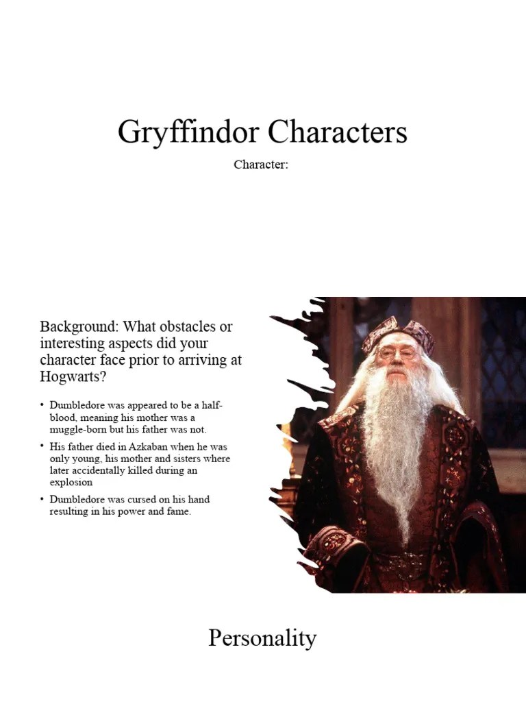 Gryffindor Characters PDF