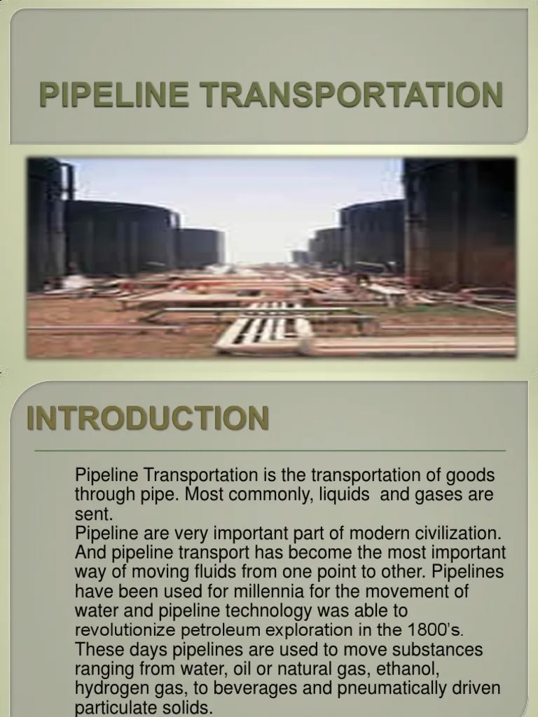 Pipeline Transportation Report Tunnel Pipeline Transport Free 30