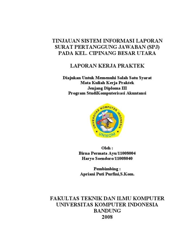 Contoh Laporan Kerja Praktek