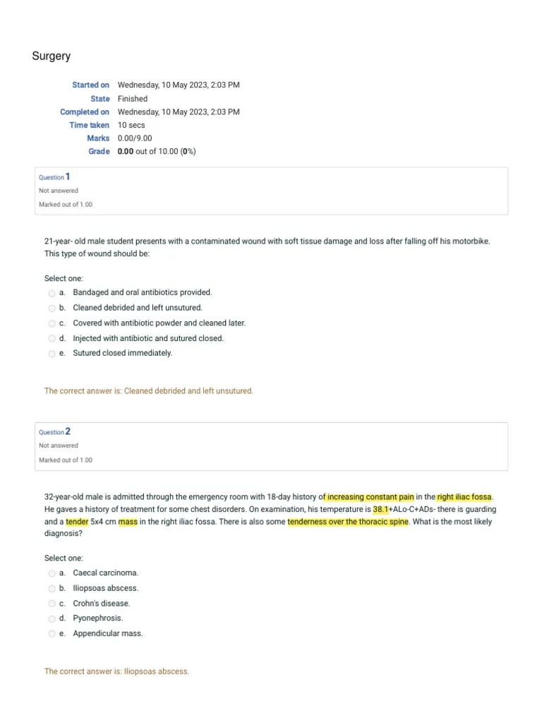 Quizzes 1st Week PDF Shock (Circulatory) Abdomen