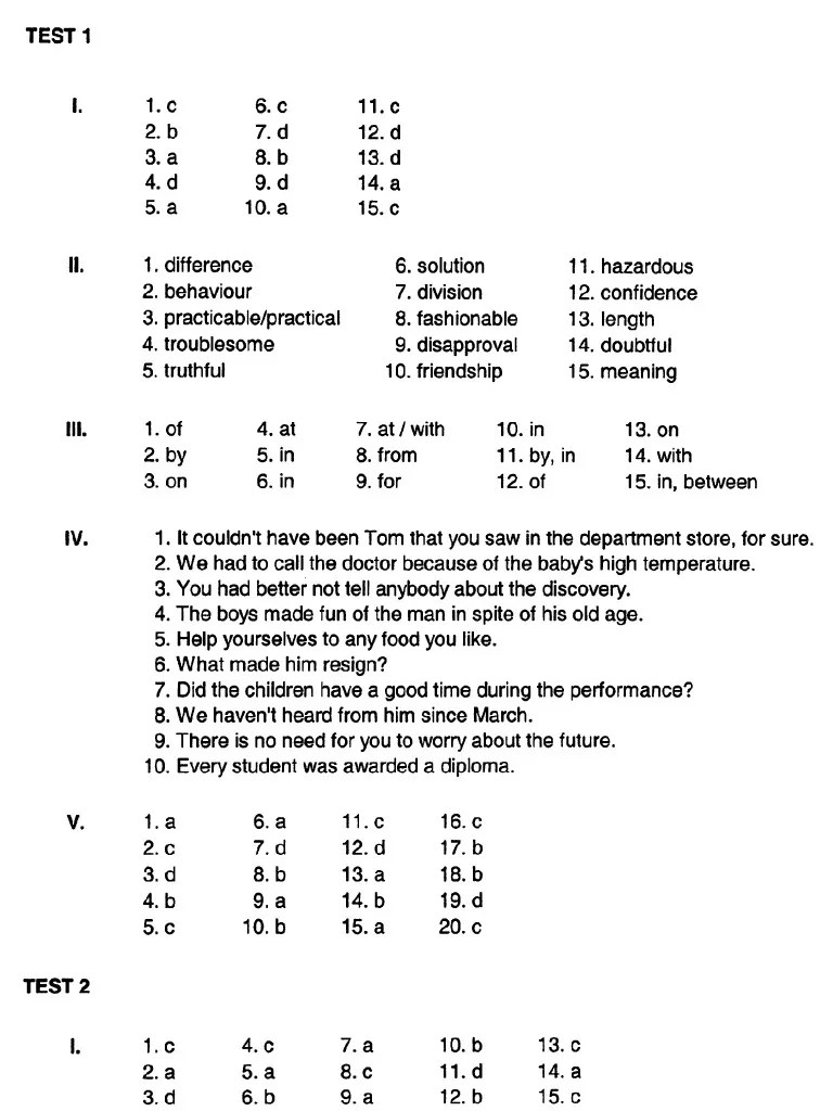 Answer Key