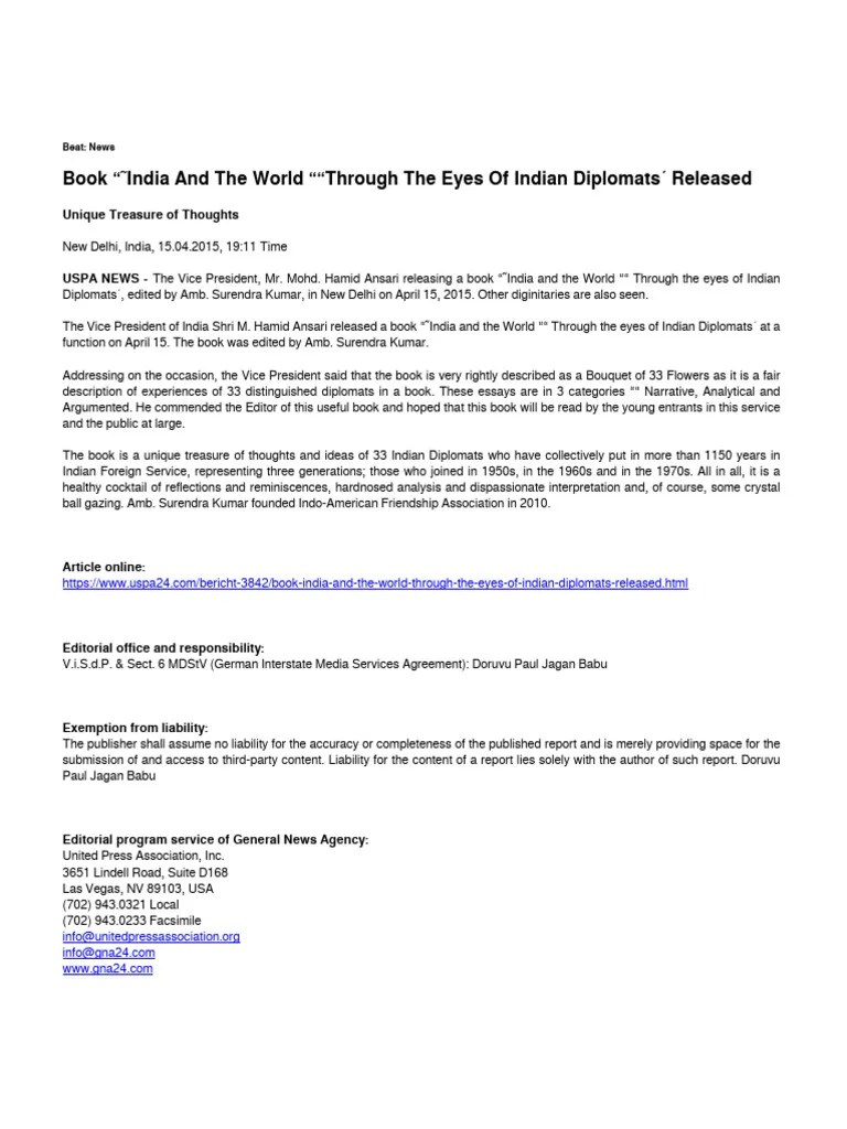 Insights From Indian Diplomats Book Pdf Politics