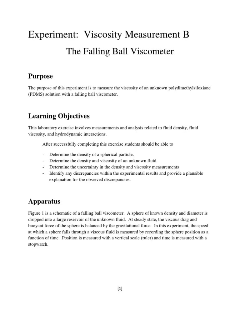 Falling Ball PDF Drag (Physics) Reynolds Number
