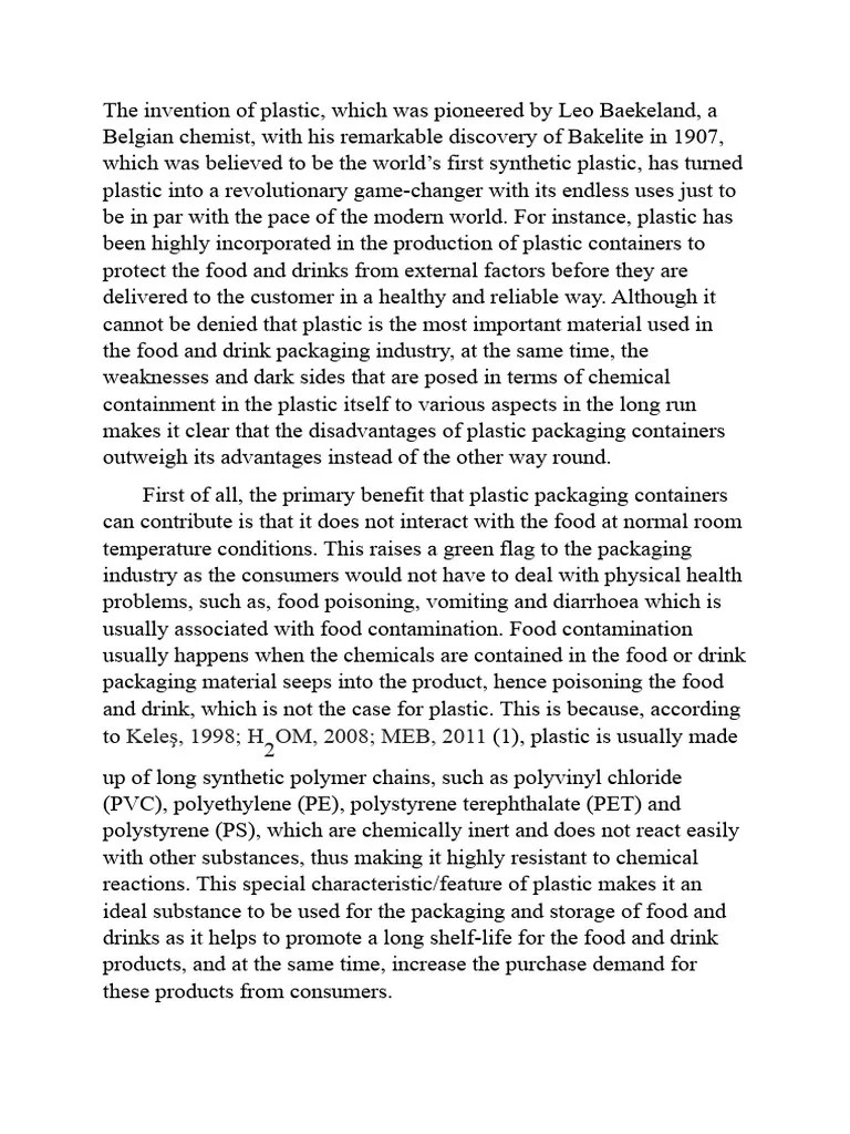 Advantages and Disadvantages of Plastic Packaging Containers PDF