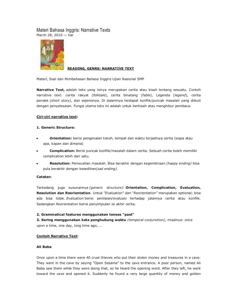Contoh Teks Narrative Bahasa Indonesia