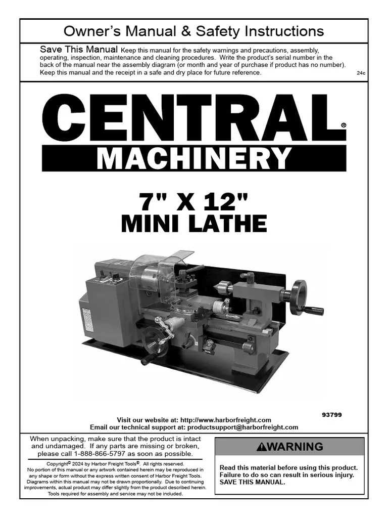 Central Machinery Lathe | PDF | Screw | Electrical Connector