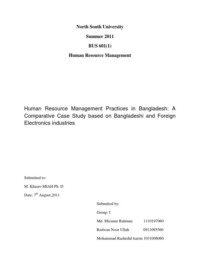 North South University Human Resource Management Performance Appraisal